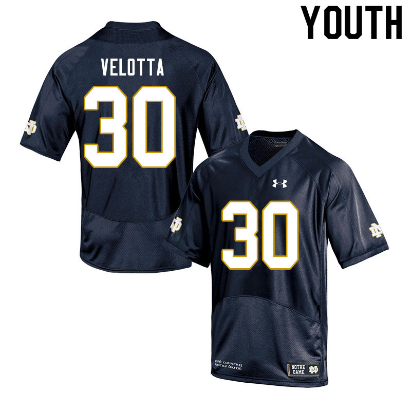 Youth NCAA Notre Dame Fighting Irish #30 Chris Velotta Stitched College Under Armour Authentic Navy Football Jersey ZO10W30SJ